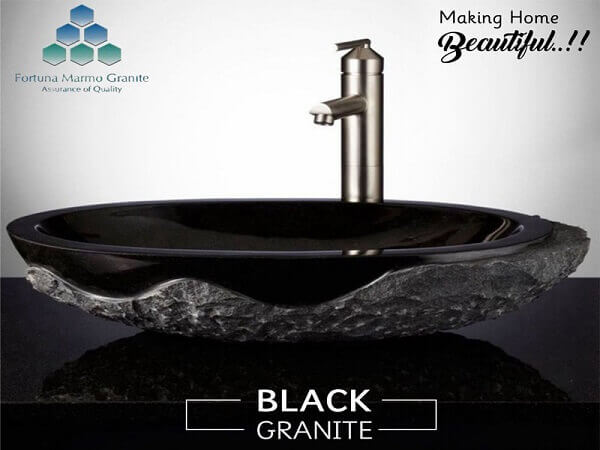 black granite sink