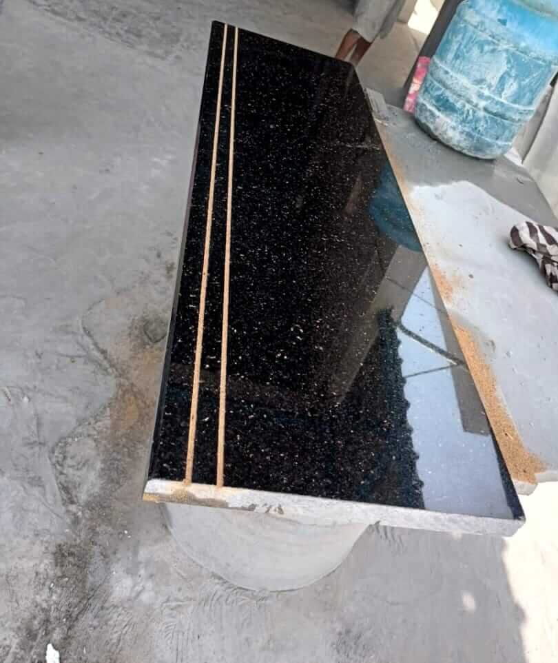 Black Galaxy granite, Black galaxy Granite step and risers,