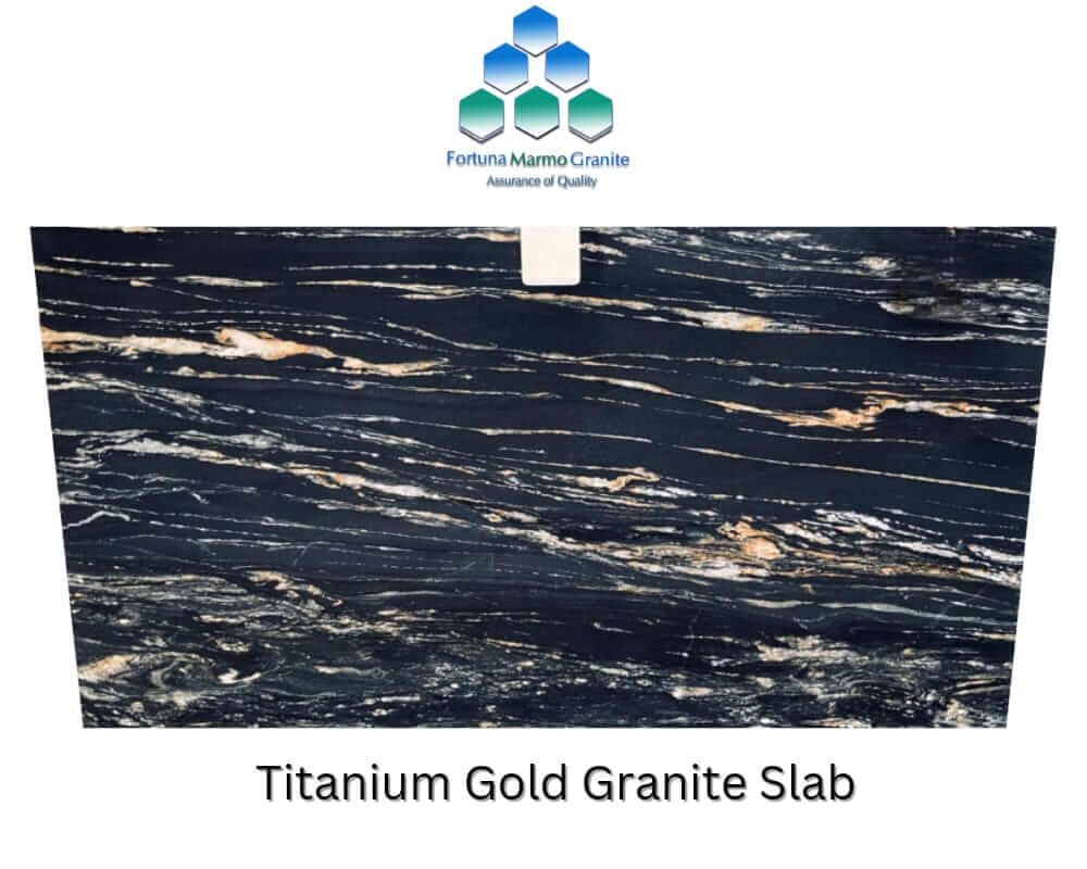 titanium gold granite slab