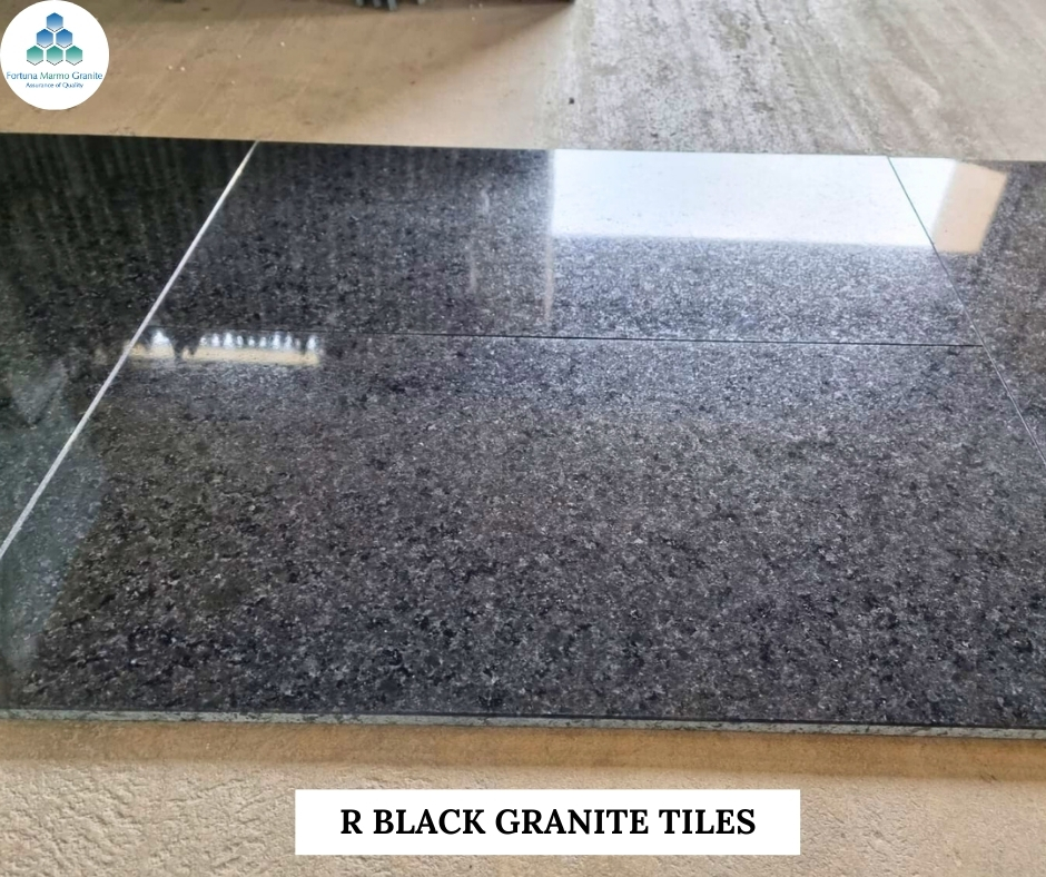 R Black Granite Tiles