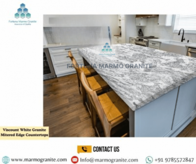  Viscount White Mitered Edge Countertops