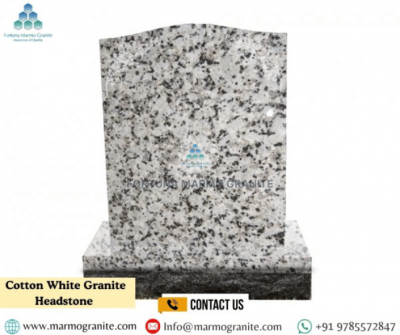 Cotton White Granite Headstone Cotton White Granite Headstone