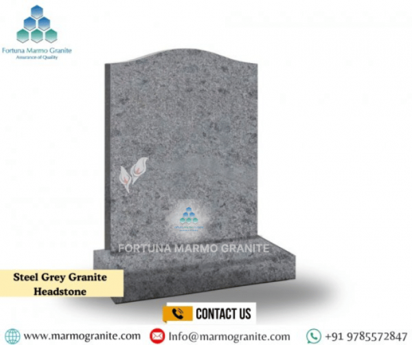 Steel Grey Granite Headstone