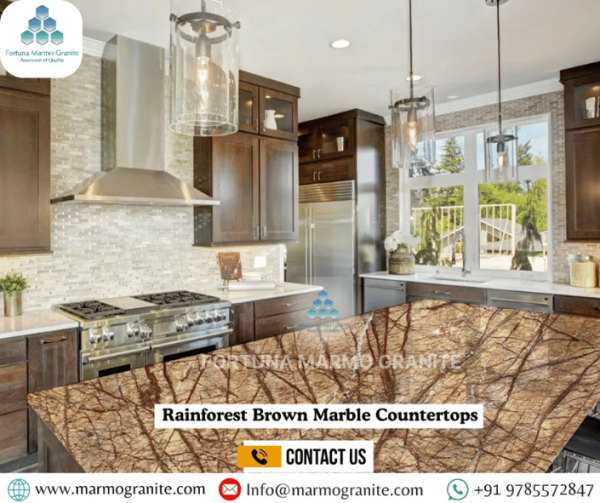 Rainforest Brown Marble Countertops