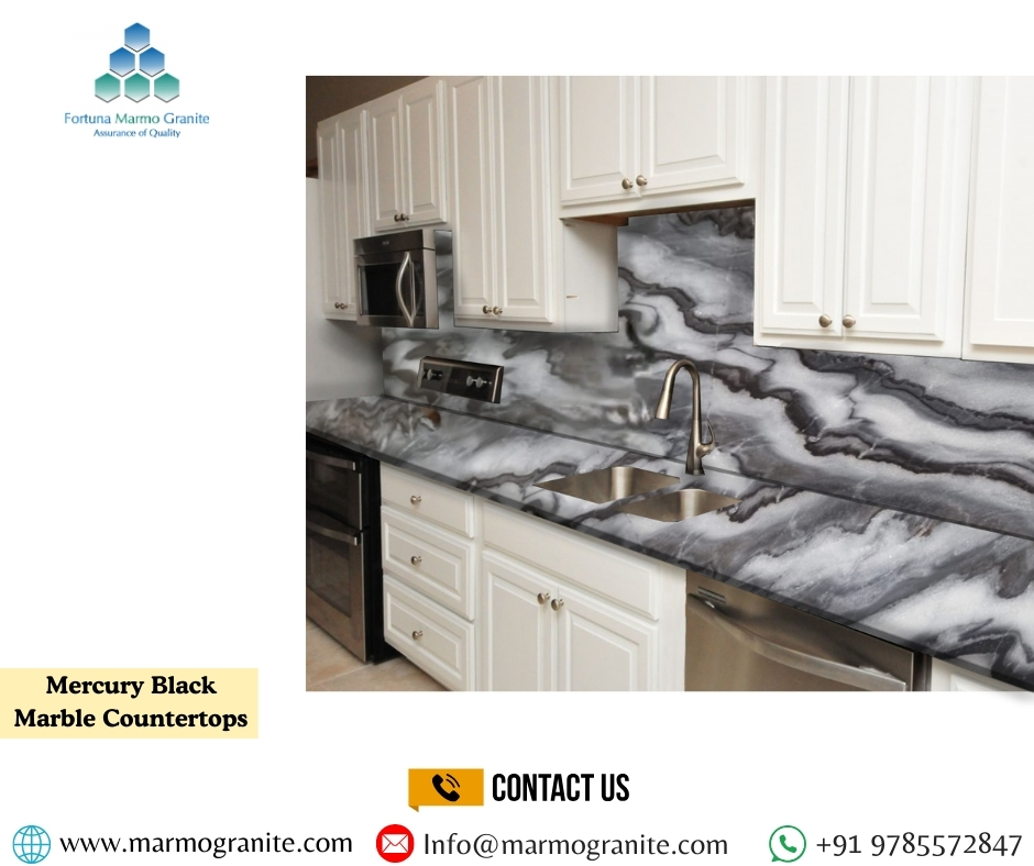 Mercury Black Marble Countertops