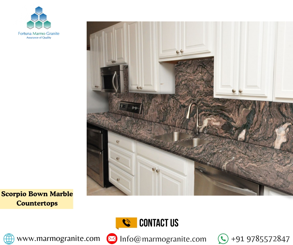 Scorpio Brown Marble Countertops