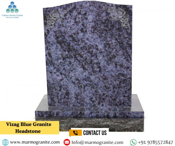 Vizag Blue Granite Headstone Vizag Blue Granite Headstone