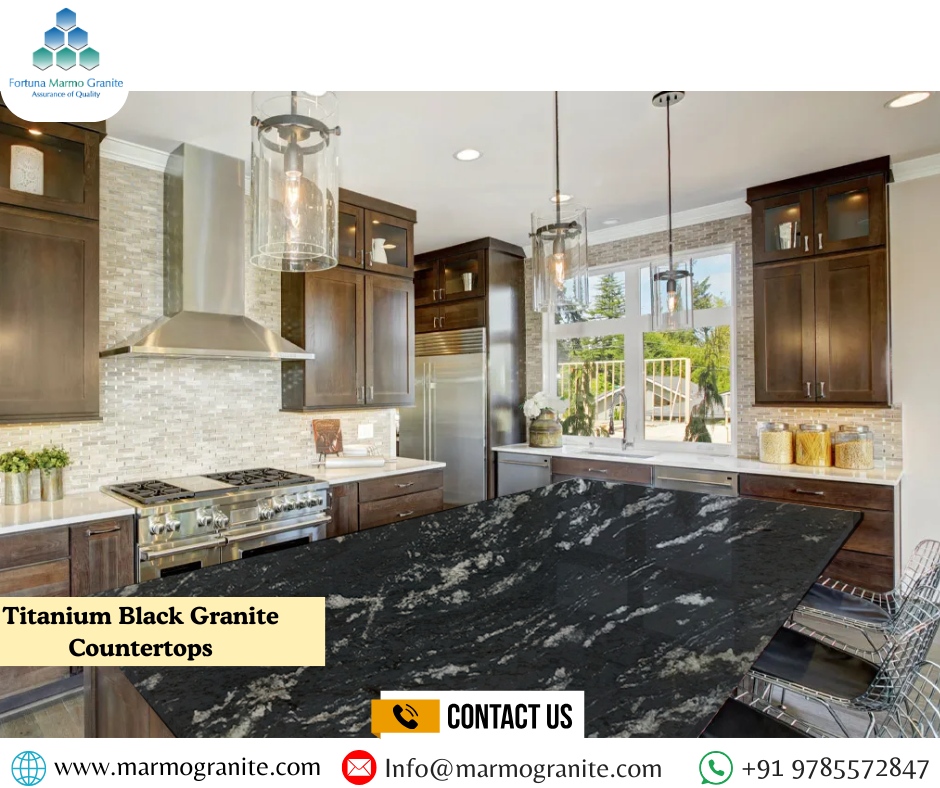 Titanium Black Granite Countertops