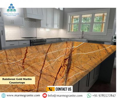Rainforest Gold Marble Countertops