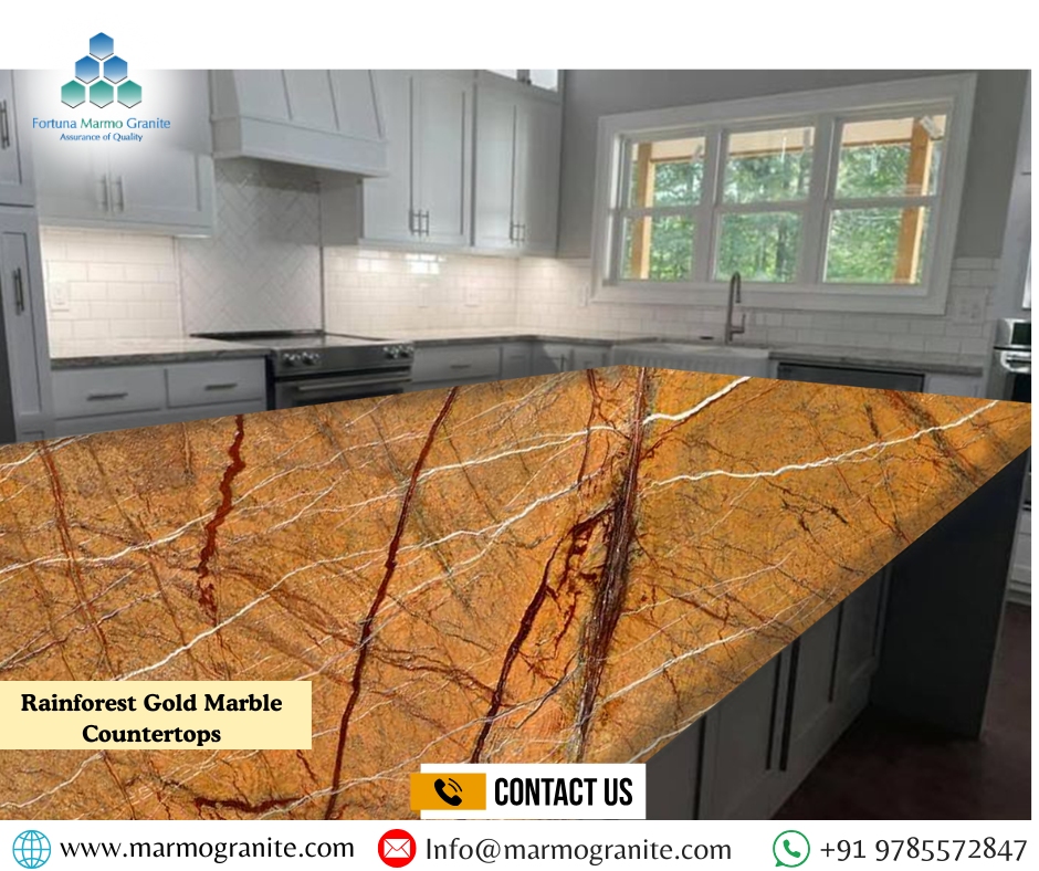 Rainforest Gold Marble Countertops