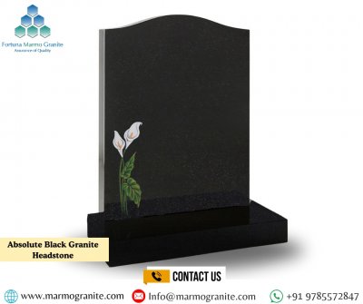 Absolute Black Granite Headstone Absolute Black Granite Headstone