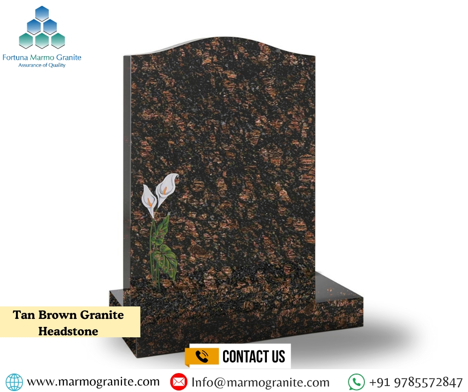 Tan Brown Granite Headstone