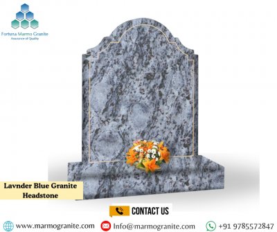 Lavender Blue Granite Headstone