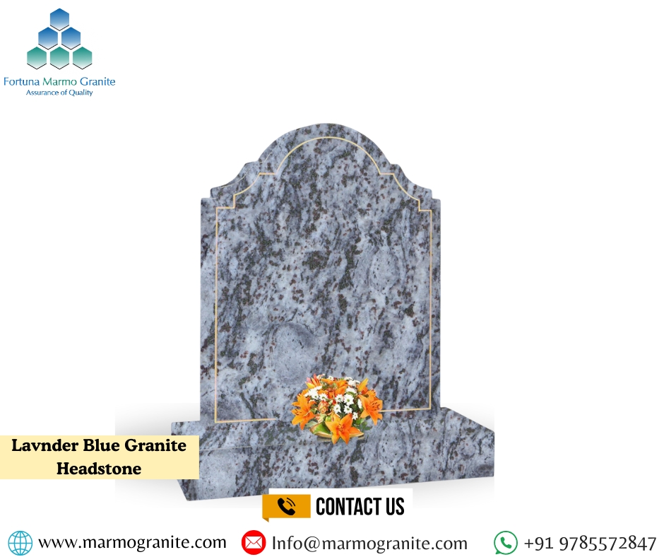 Lavender Blue Granite Headstone