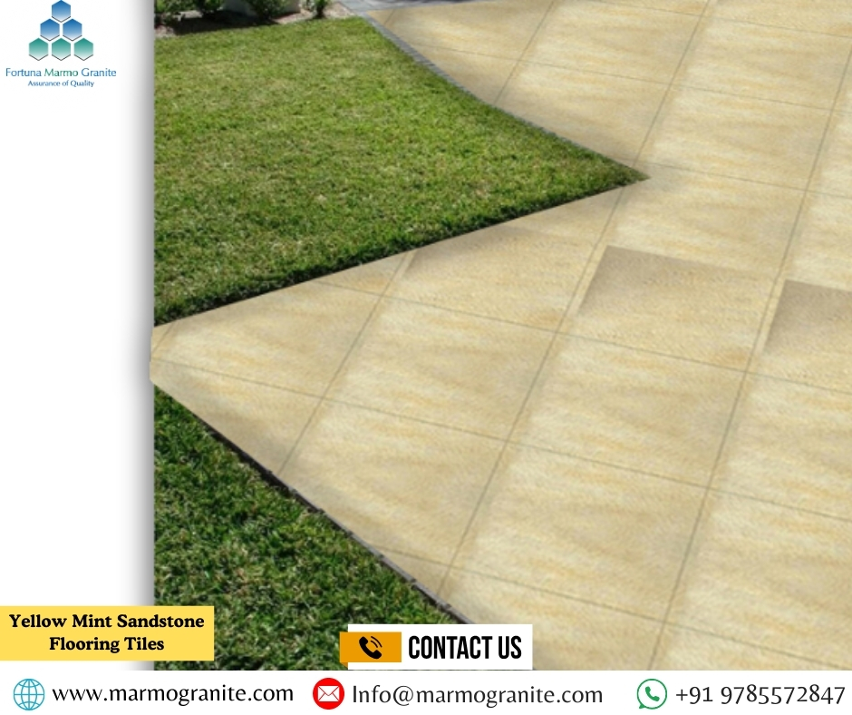 Yellow Mint Sandstone Flooring Tiles