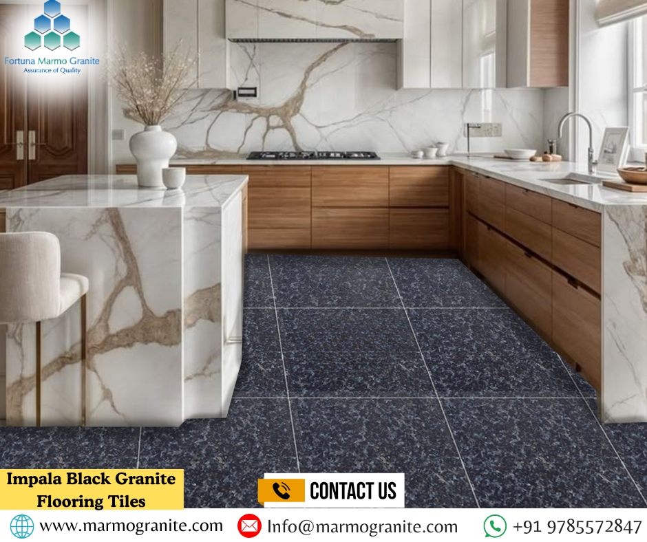 Impala Black Granite Flooring Tiles