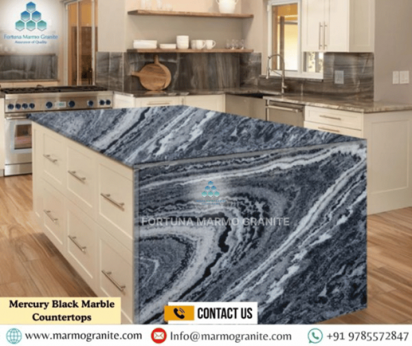 Mercury Black Marble Countertops