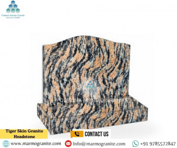 Tiger Skin Granite Headstone