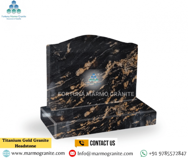 Titanium Gold granite Headstone