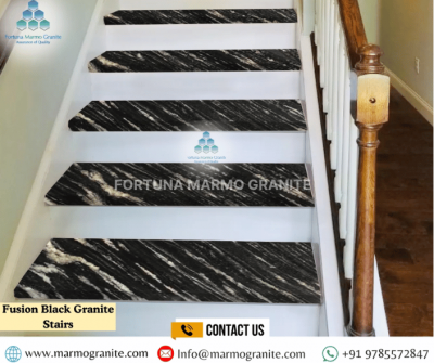 Fusion Black Granite Stairs
