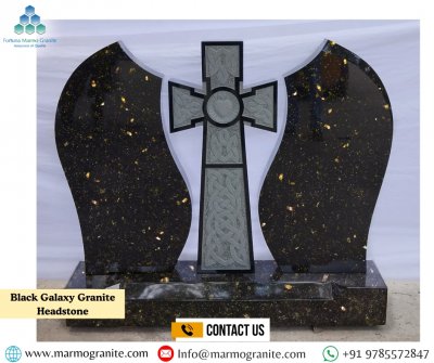 Black Galaxy Granite Headstone