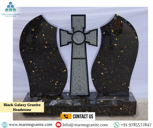 Black Galaxy Granite Headstone Black Galaxy Granite Headstone