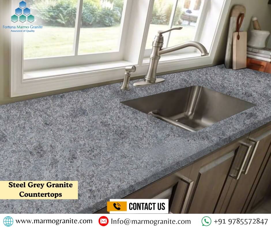 Steel Grey Granite Countertops