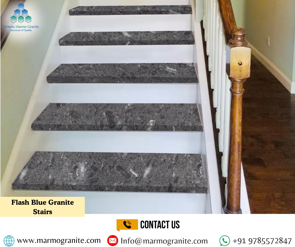 Flash Blue Granite Stairs