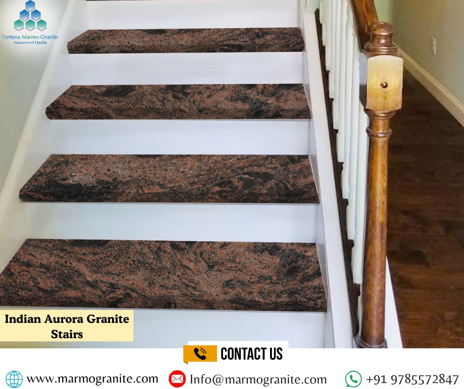 Indian Aurora Granite Stairs