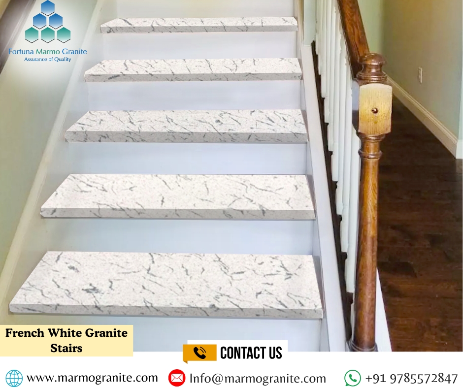 French White Granite Stairs