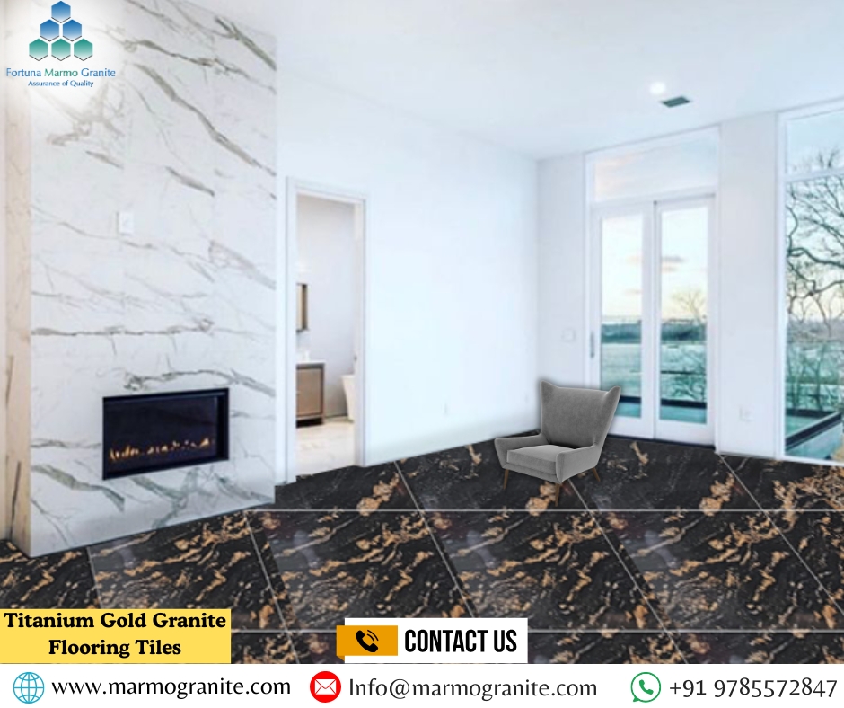 Titanium Gold Granite Flooring tiles