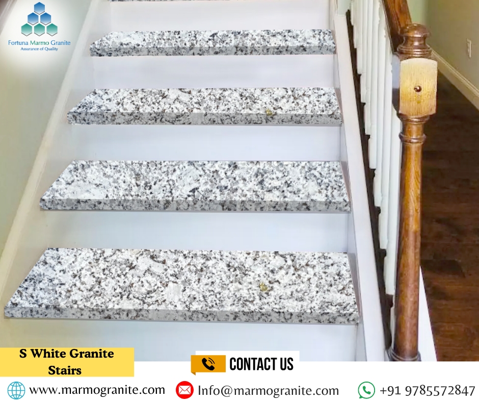 S White Granite Stairs