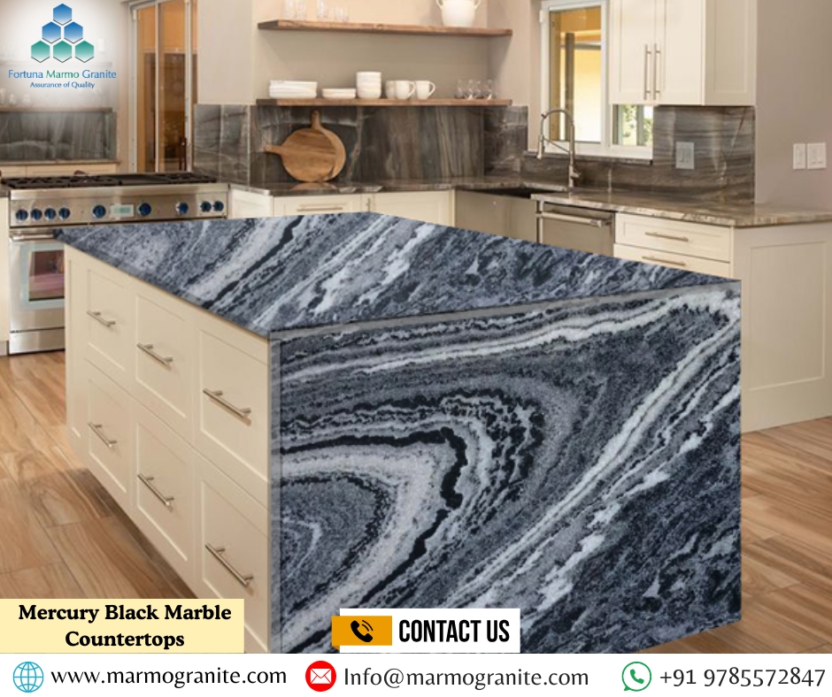 Mercury Black Marble Countertops