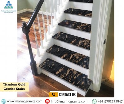 Titanium Gold Granite Stairs Titanium Gold Granite Stairs