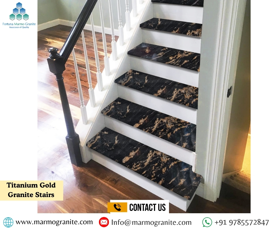 Titanium Gold Granite Stairs