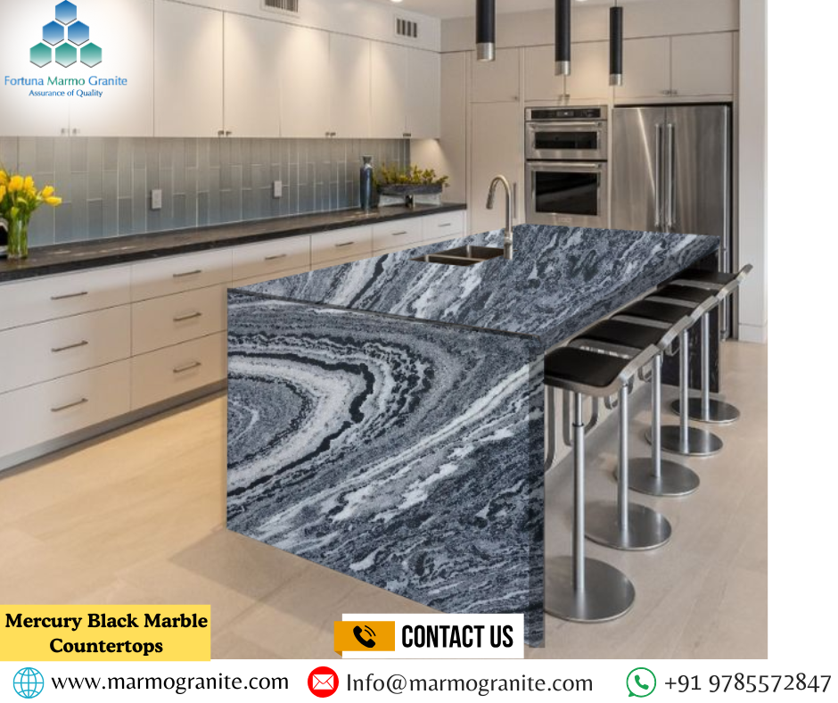 Mercury Black Marble Countertops