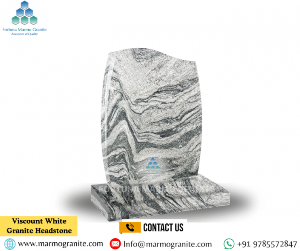 Viscount White Granite Headstone