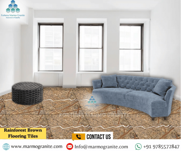 Rainforest Brown Marble Flooring Tiles