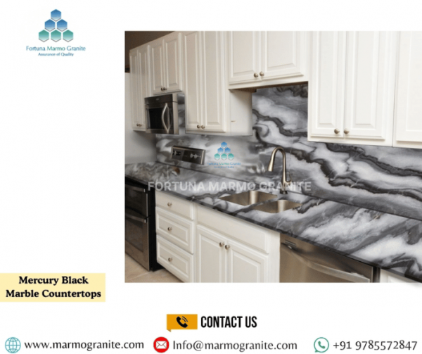 Mercury Black Marble Countertops