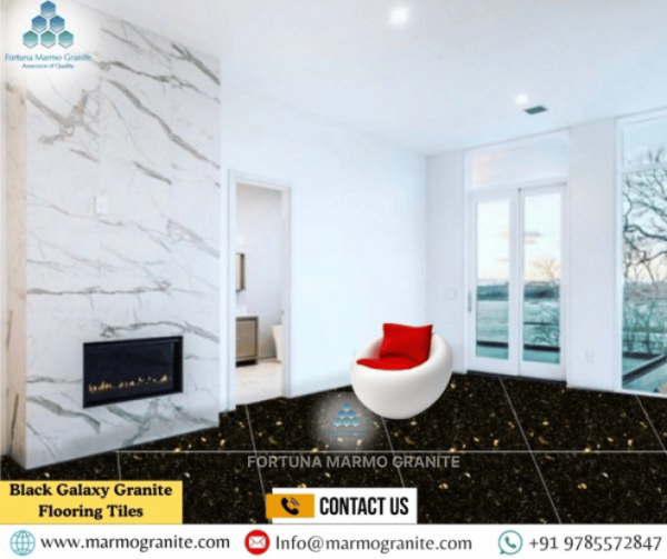 Black Galaxy Granite Flooring Tiles