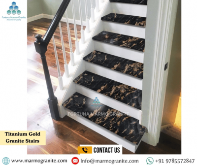 Titanium Gold Granite Stairs