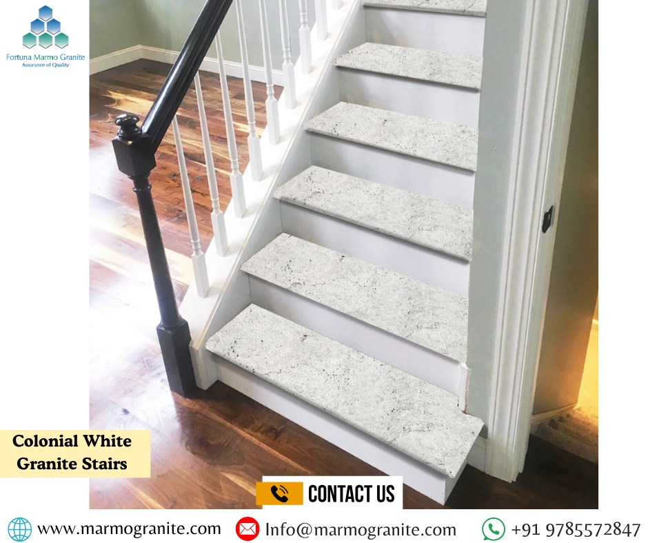 Colonial White Granite Stairs