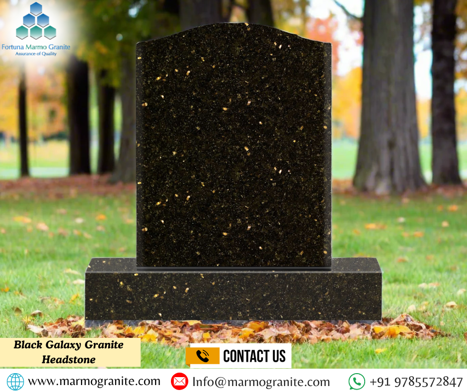 Black Galaxy Granite Headstone