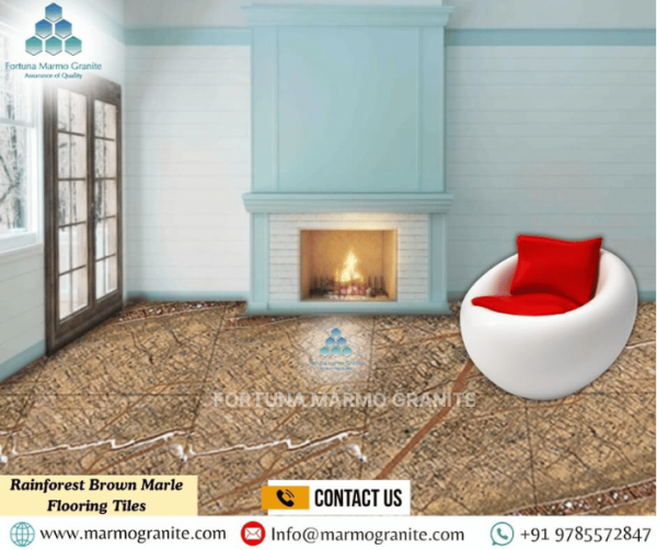 Rainforest Brown Marble Flooring Tiles