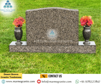 Desert Brown Granite Tombstone