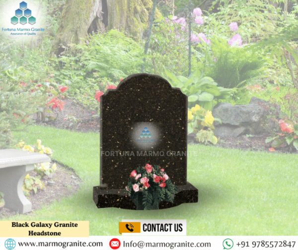 Black Galaxy Granite Headstone