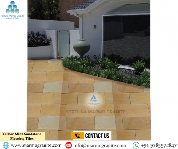 Yellow Mint Sandstone Flooring Tiles