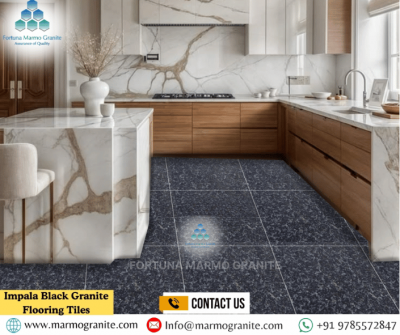 Impala Black Granite Flooring Tiles