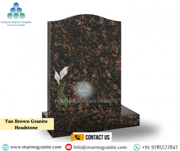Tan Brown Granite Headstone