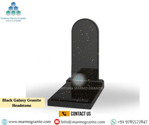 Black Galaxy Granite Headstone